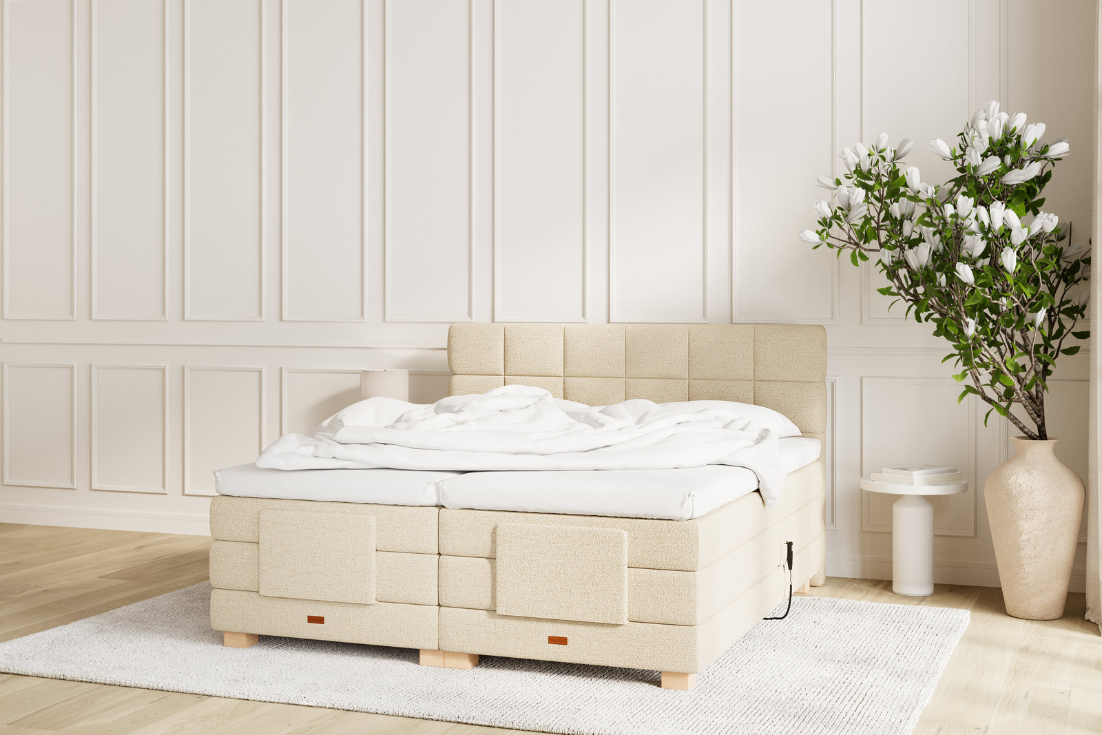 SÖVNN Osva Elevationsseng - 140x200 - Lys beige