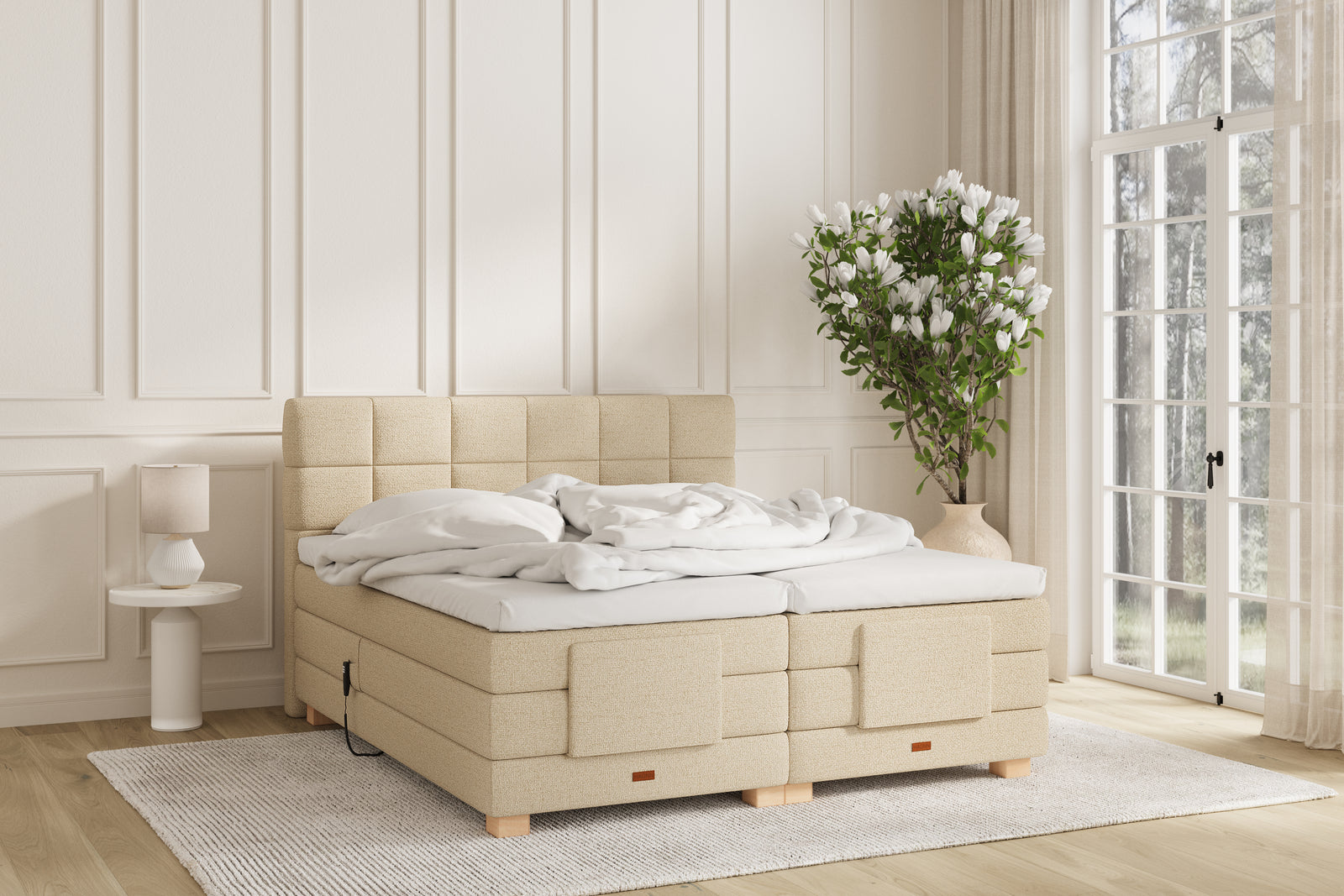 SÖVNN Osva Elevationsseng - 140x200 - Lys beige