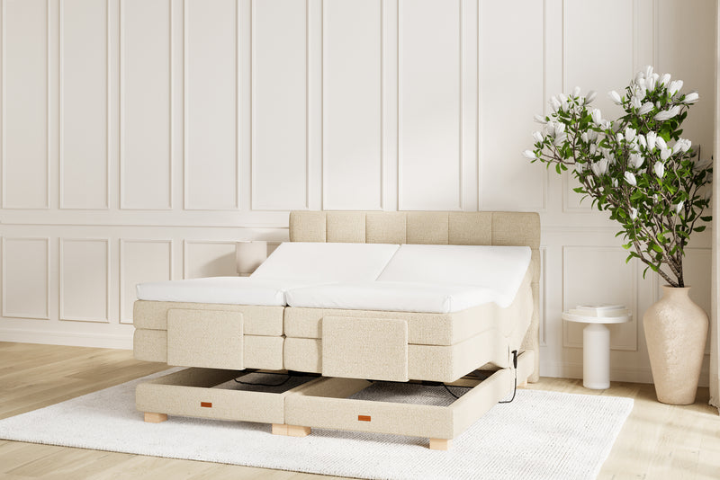 SÖVNN Osva Elevationsseng - 90x200 - Lys beige