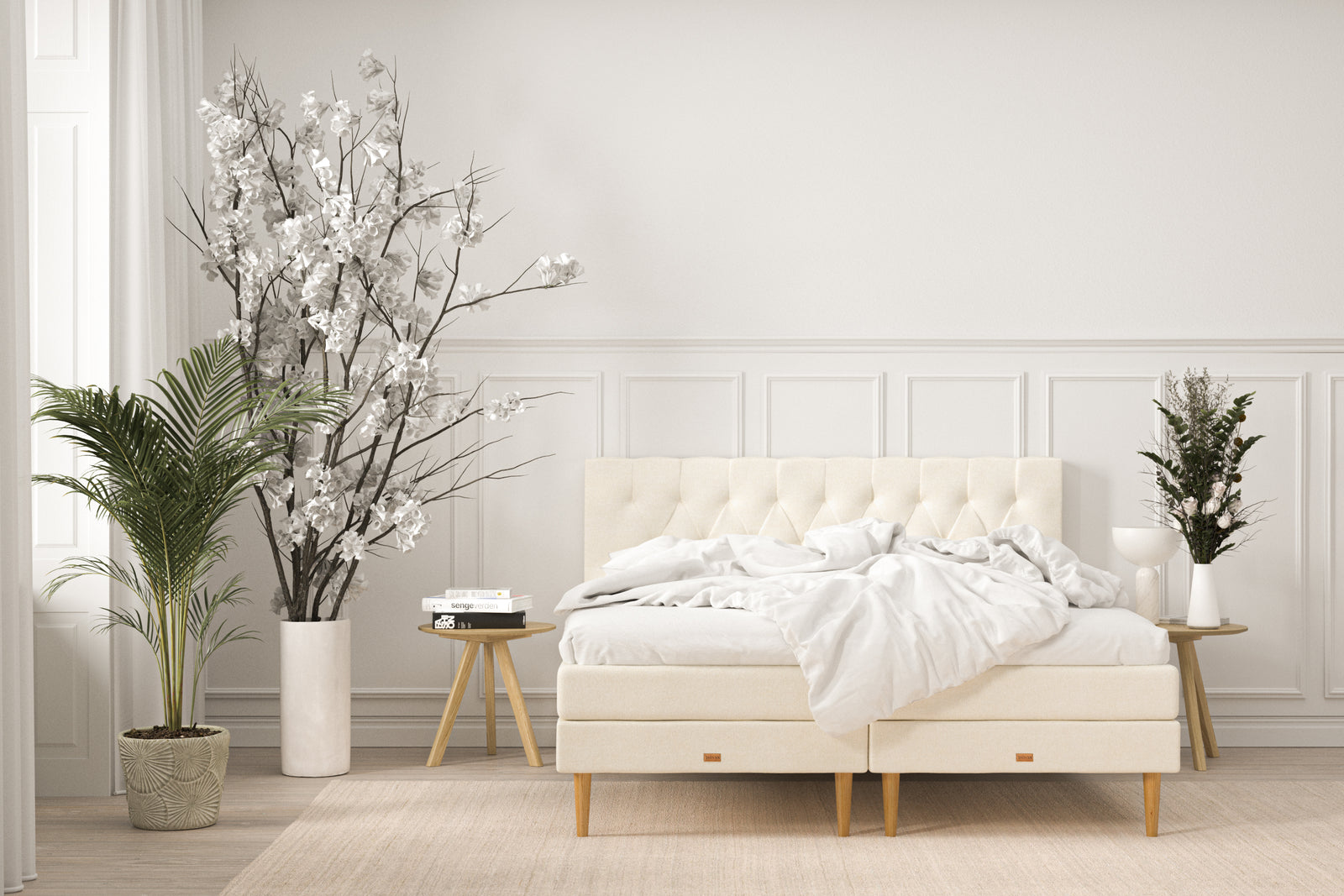 SÖVNN Luna Kontinentalseng - 160x200 - Lys beige