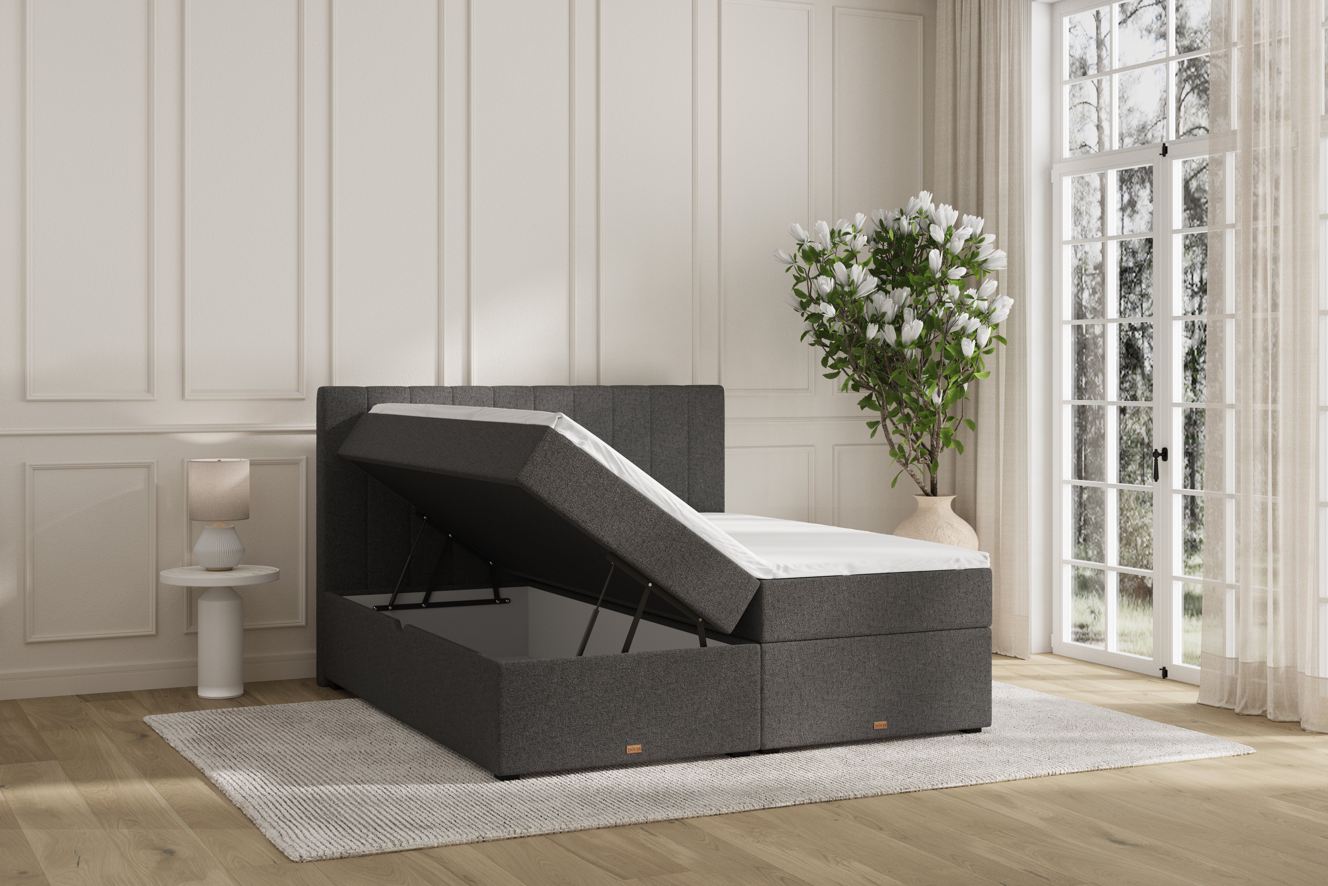 SÖVNN Ronja Boxseng Med Opbevaring - 140x200 - Grå