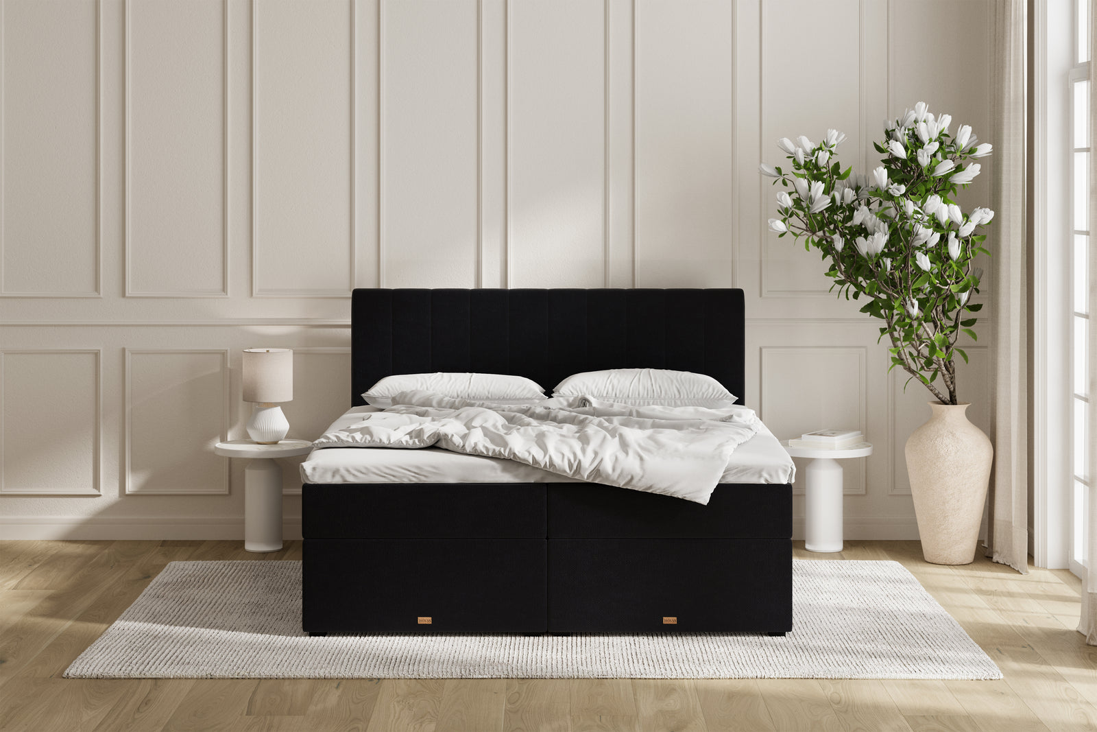 SÖVNN Ronja Boxseng Med Opbevaring - 210x210 - Sort