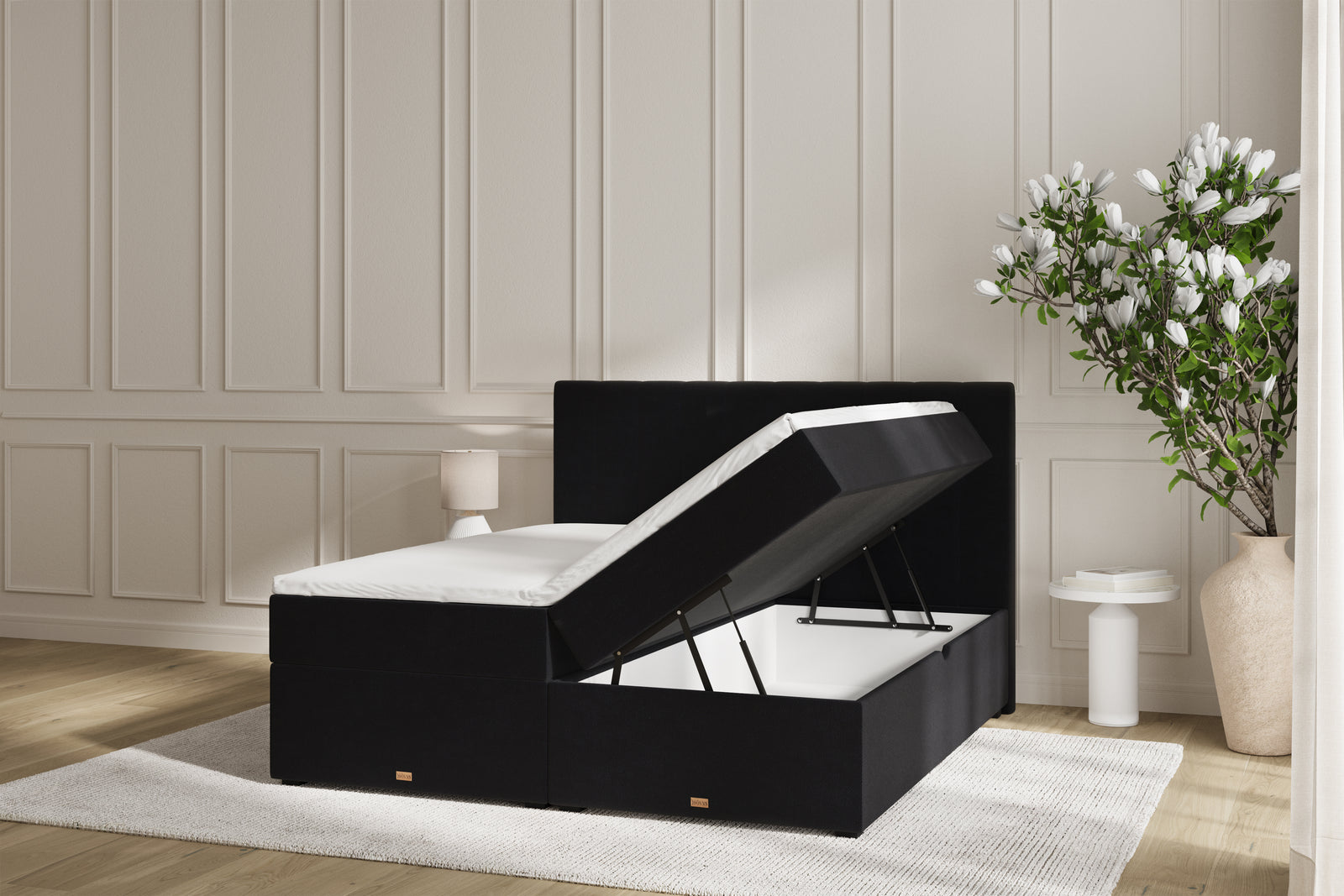 SÖVNN Ronja Boxseng Med Opbevaring - 210x210 - Sort