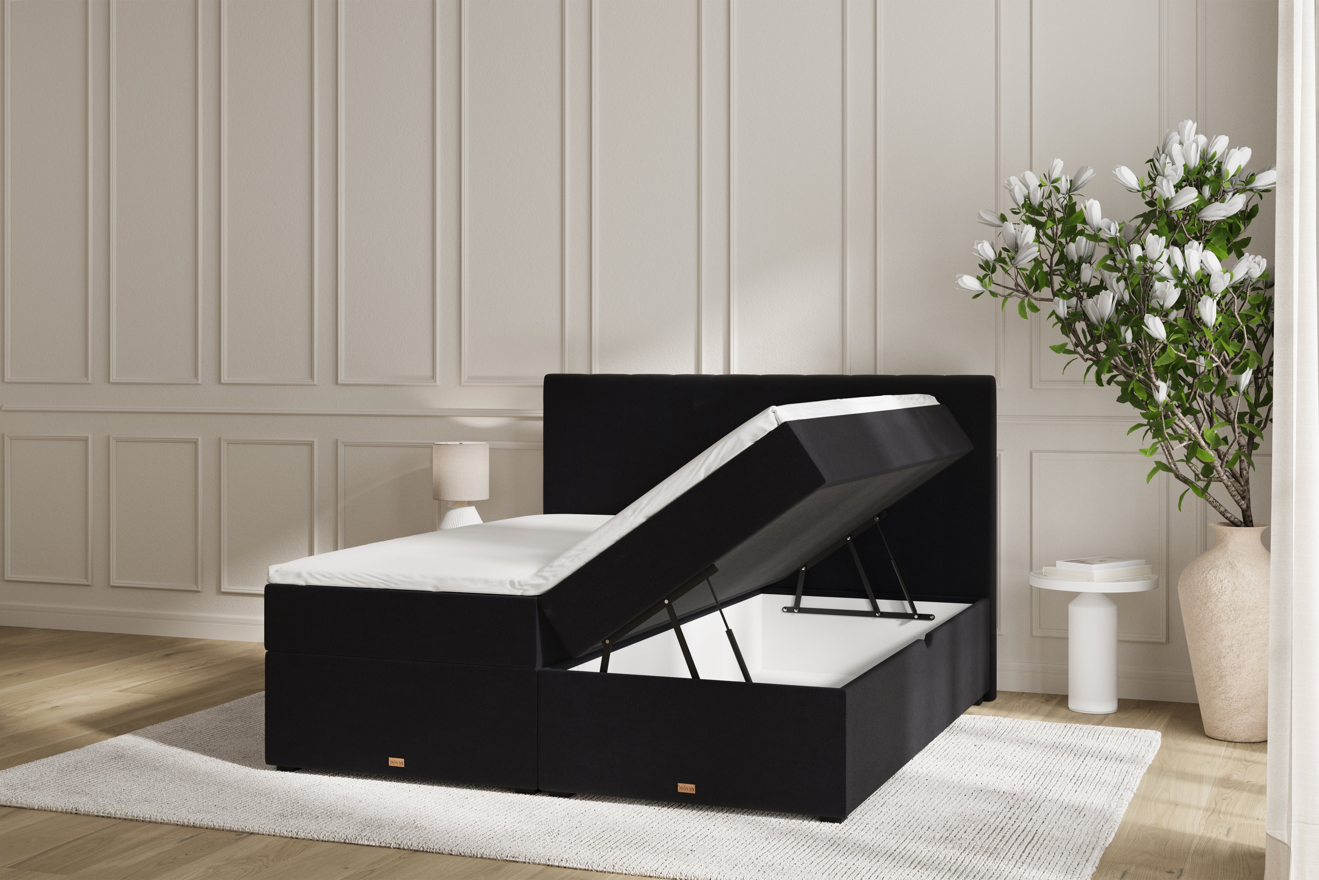 SÖVNN Ronja Boxseng Med Opbevaring - 210x210 - Sort