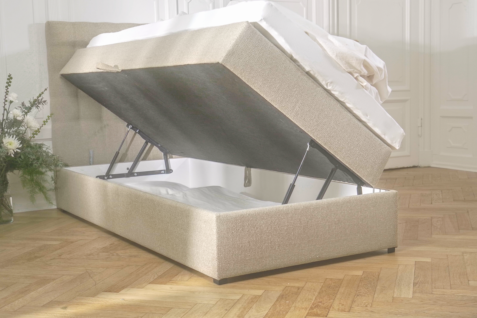 SÖVNN Xtra Boxseng Med Opbevaring - 80x200 - Sand