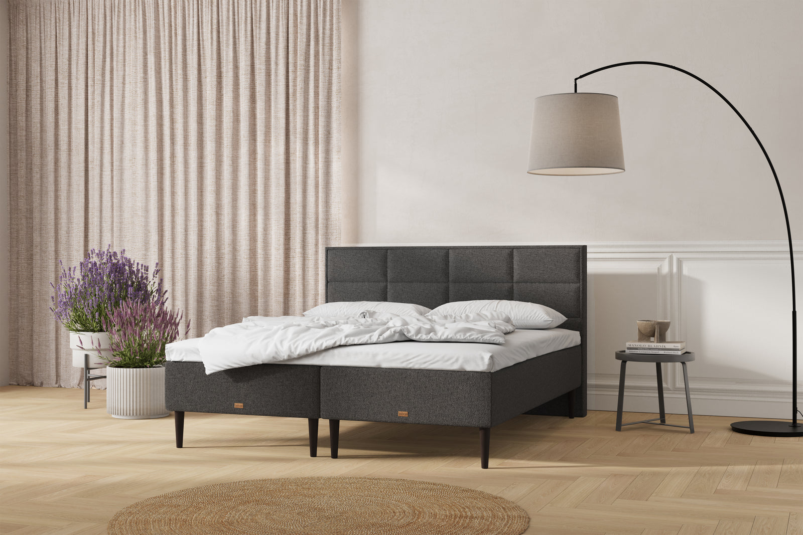 SÖVNN Saga Boxmadras - 140x200 - Grå