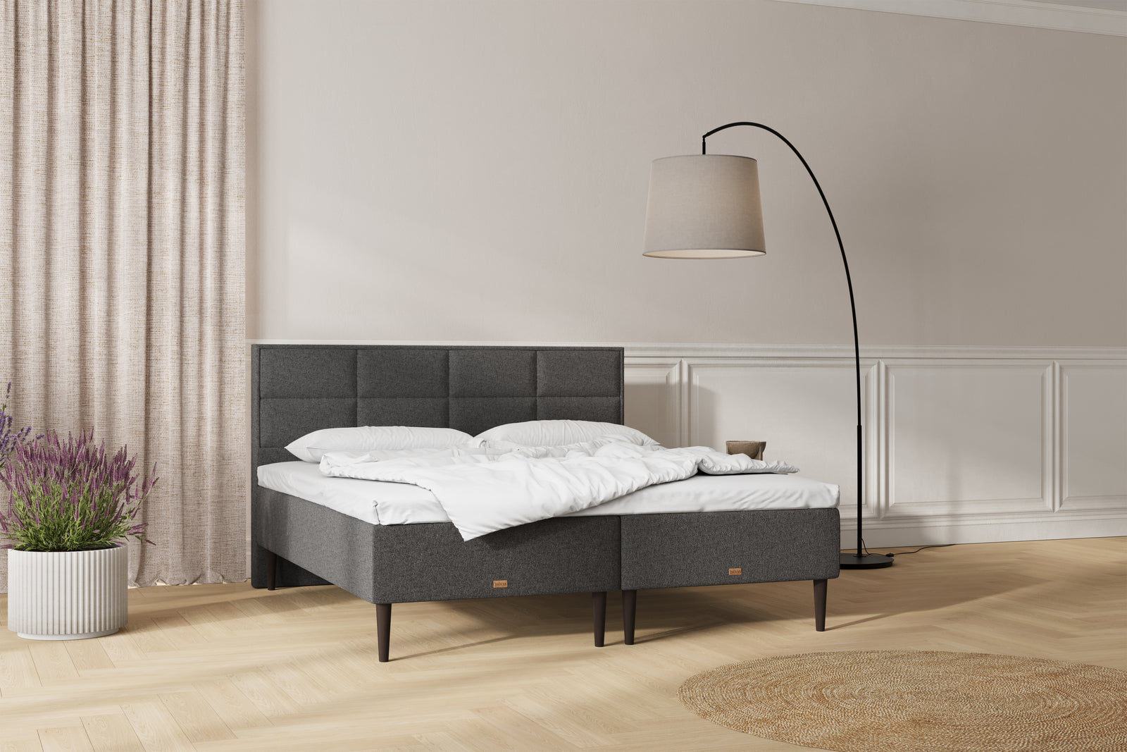 SÖVNN Saga Boxmadras - 140x200 - Grå