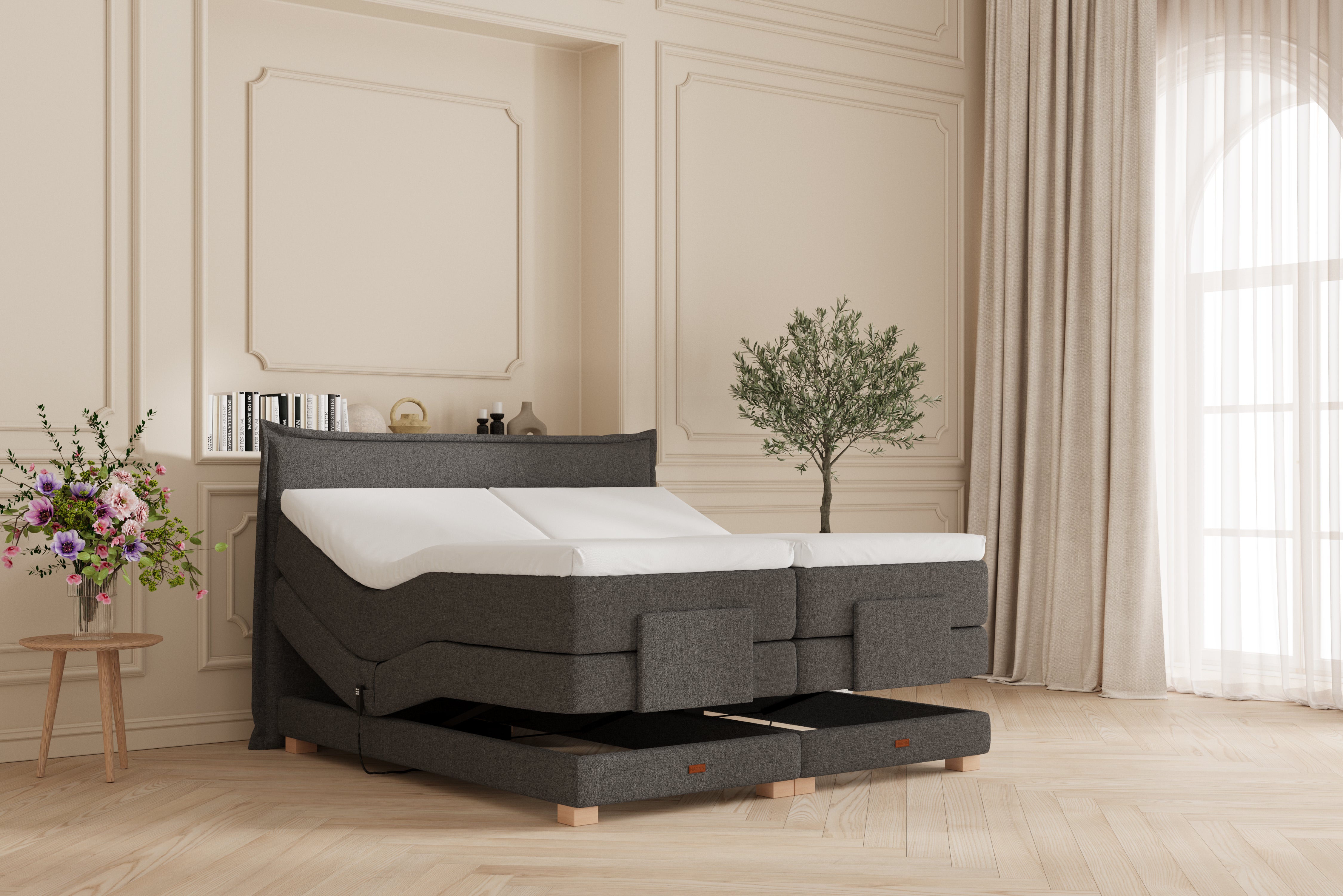 SÖVNN Silva Elevationsseng - 160x200 - Grå