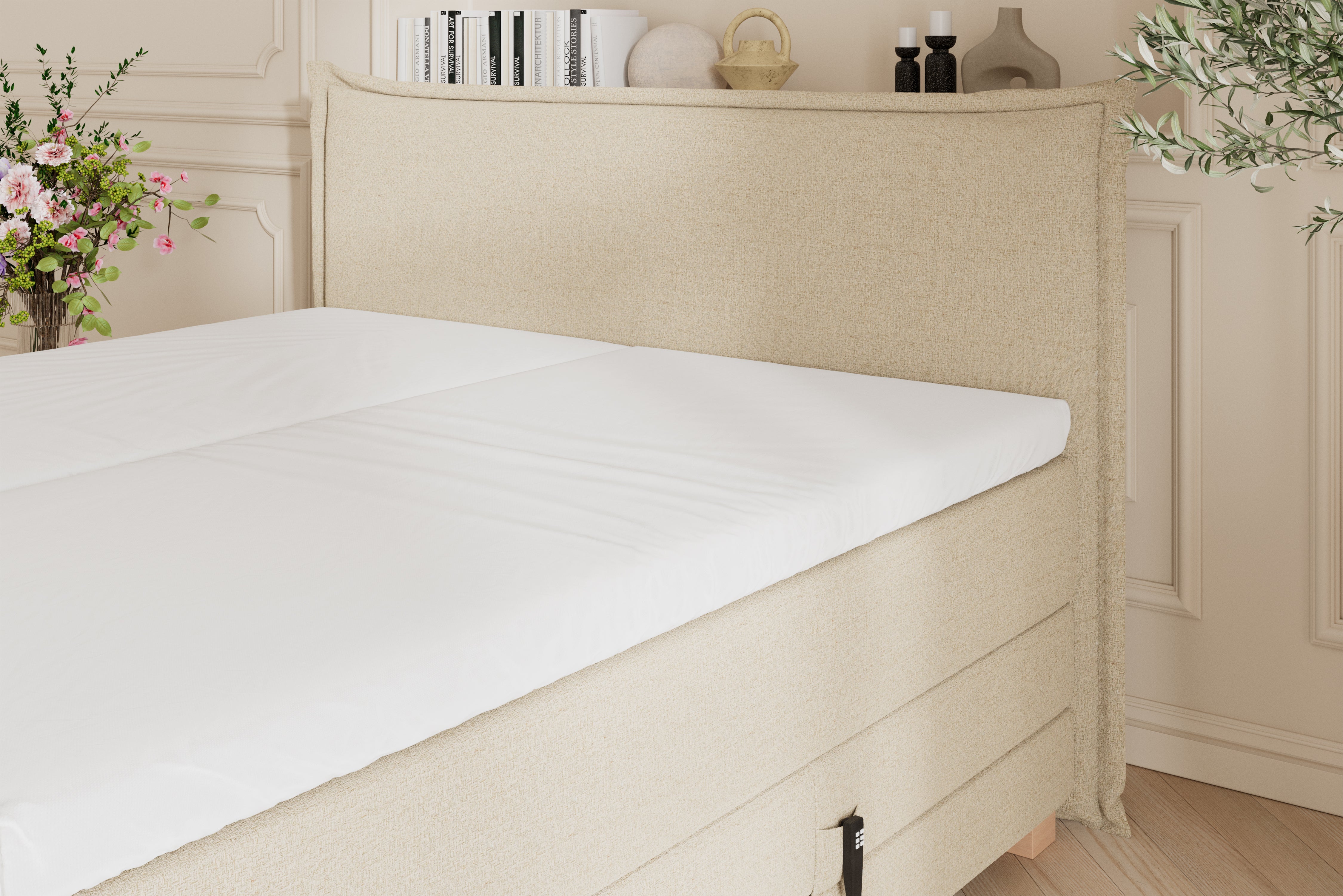 SÖVNN Silva Elevationsseng - 180x200 - Lys beige