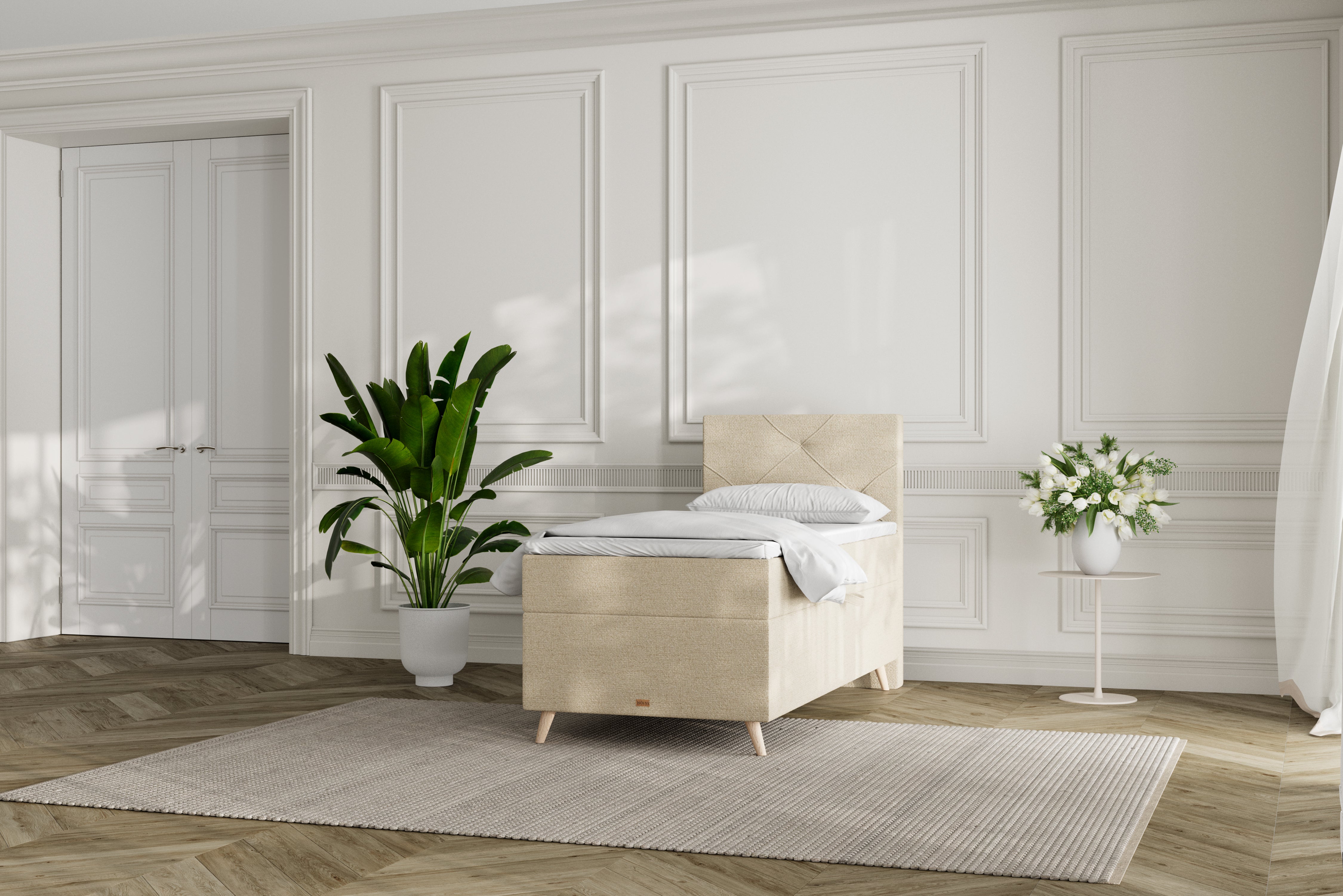 SÖVNN Thea Boxseng Med Opbevaring - 80x200 - Lys beige