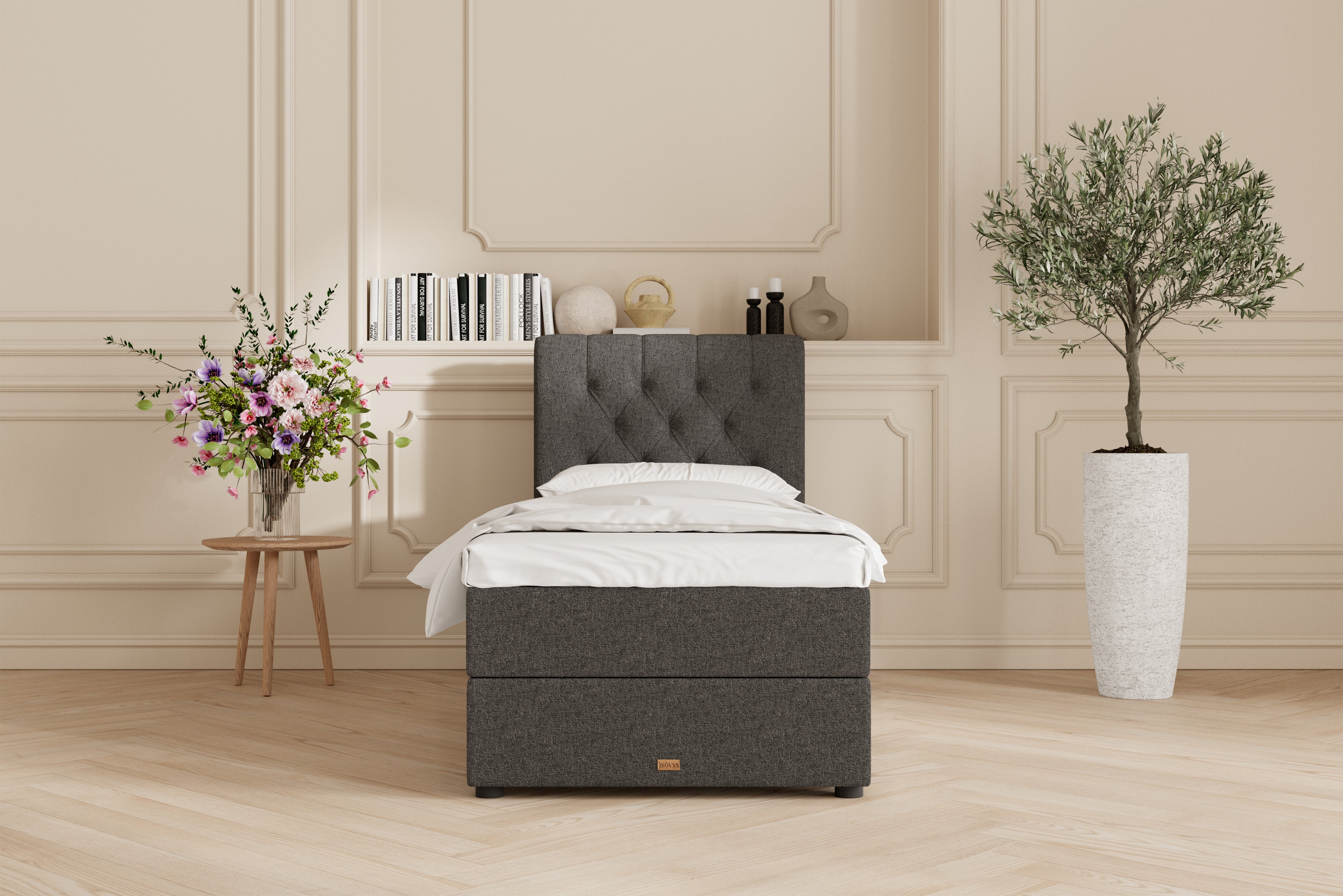 SÖVNN Vera Boxseng Med Opbevaring - 90x200 - Grå