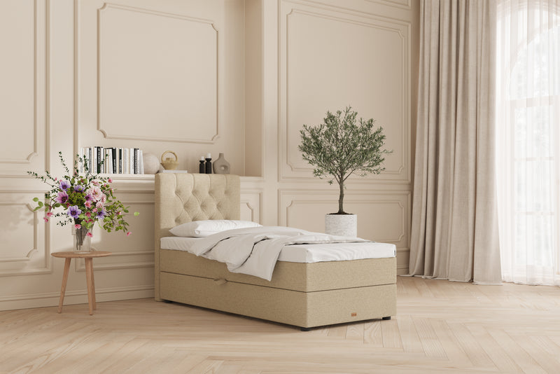 SÖVNN Vera Boxseng Med Opbevaring - 90x200 - Sand