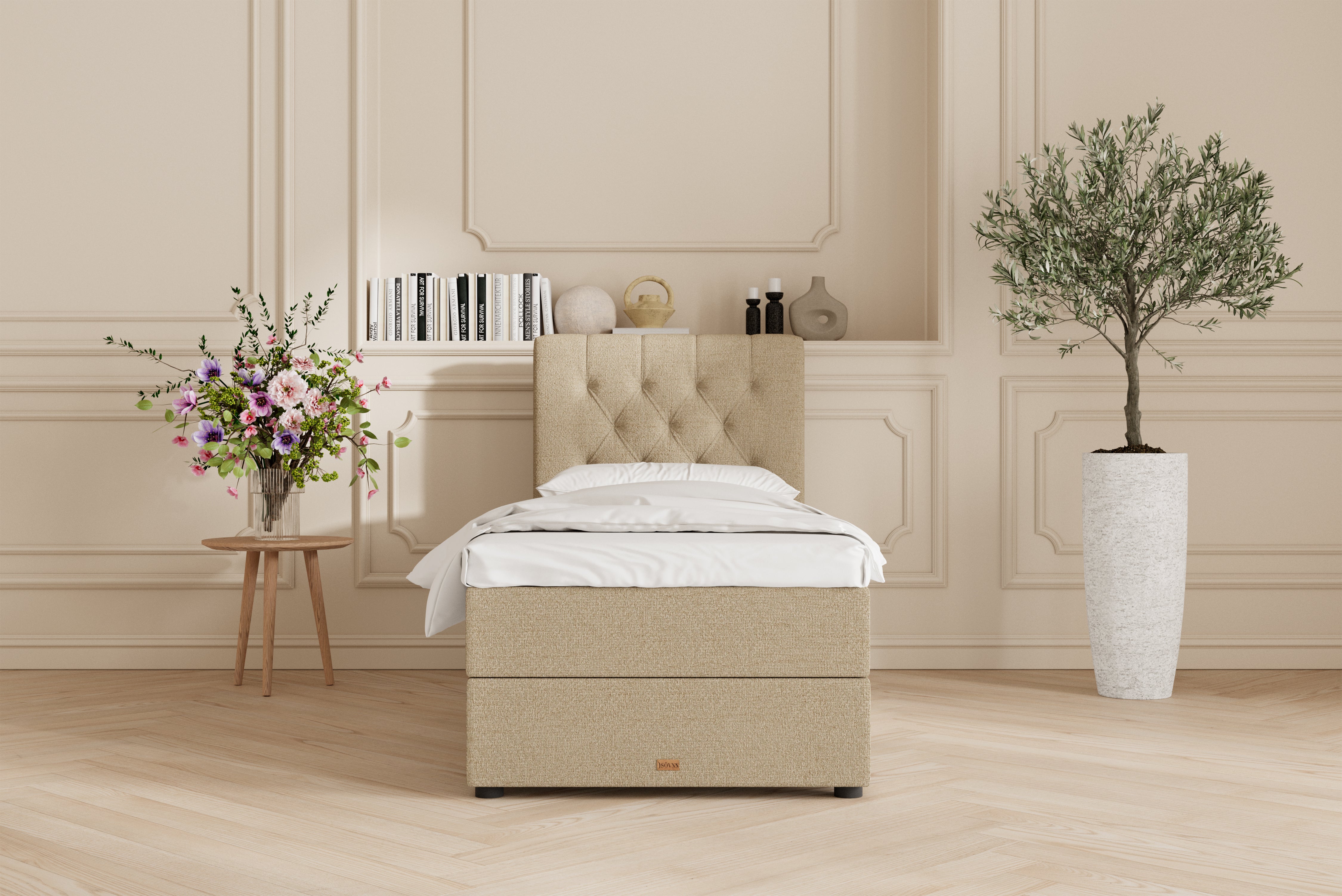 SÖVNN Vera Boxseng Med Opbevaring - 80x200 - Sand