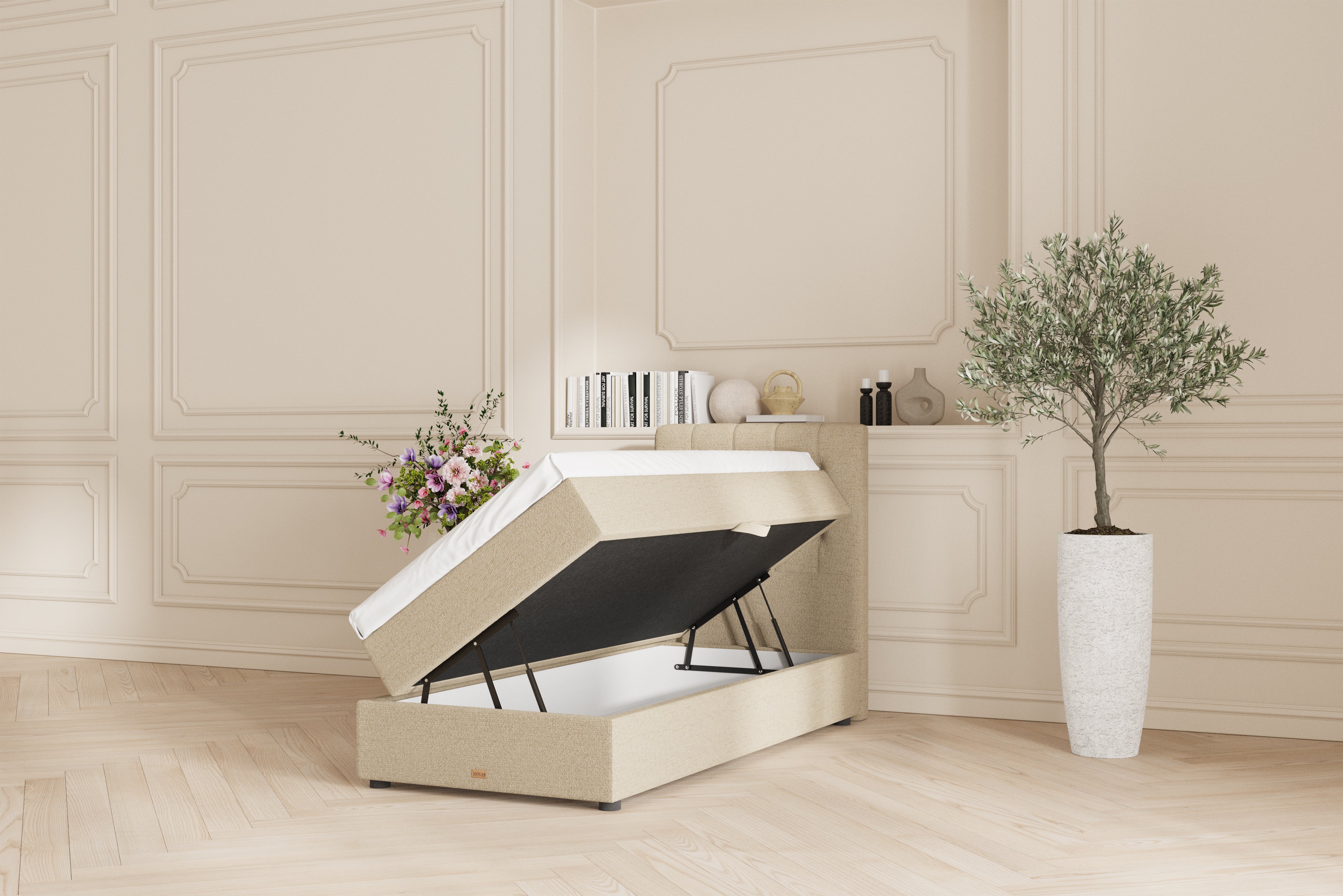 SÖVNN Vera Boxseng Med Opbevaring - 80x200 - Sand