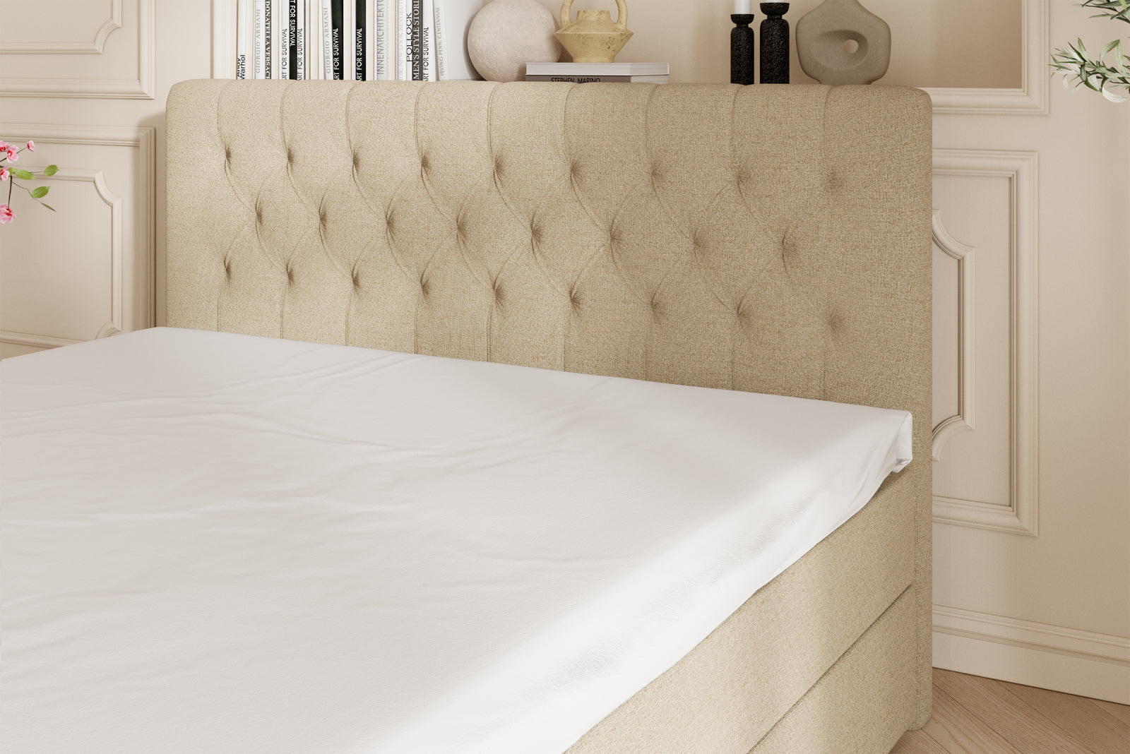 SÖVNN Vera Boxseng Med Opbevaring - 180x200 - Sand