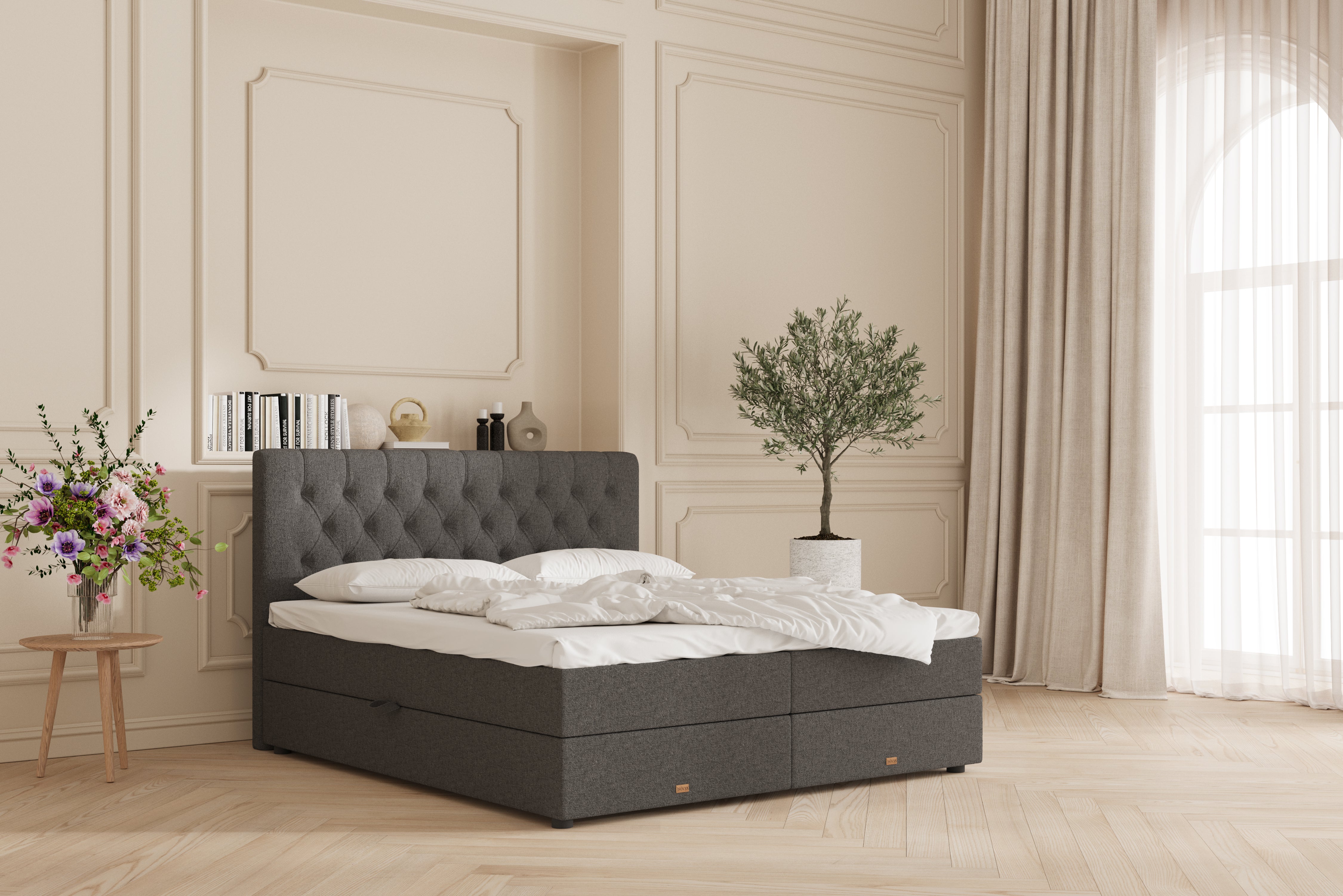 SÖVNN Vera Boxseng Med Opbevaring - 180x210 - Grå