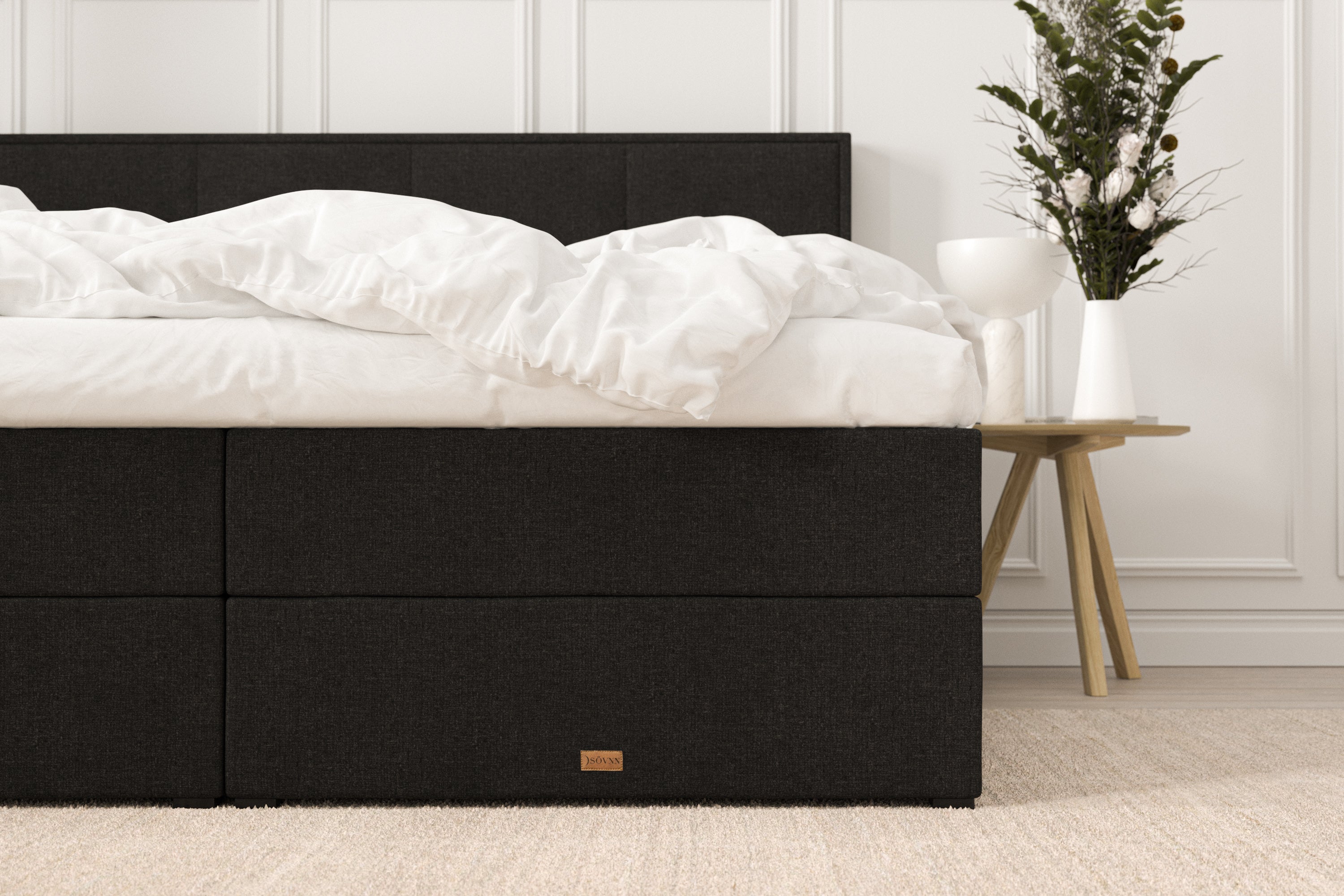 SÖVNN Freya Boxseng Med Opbevaring - 160x200 - Sort