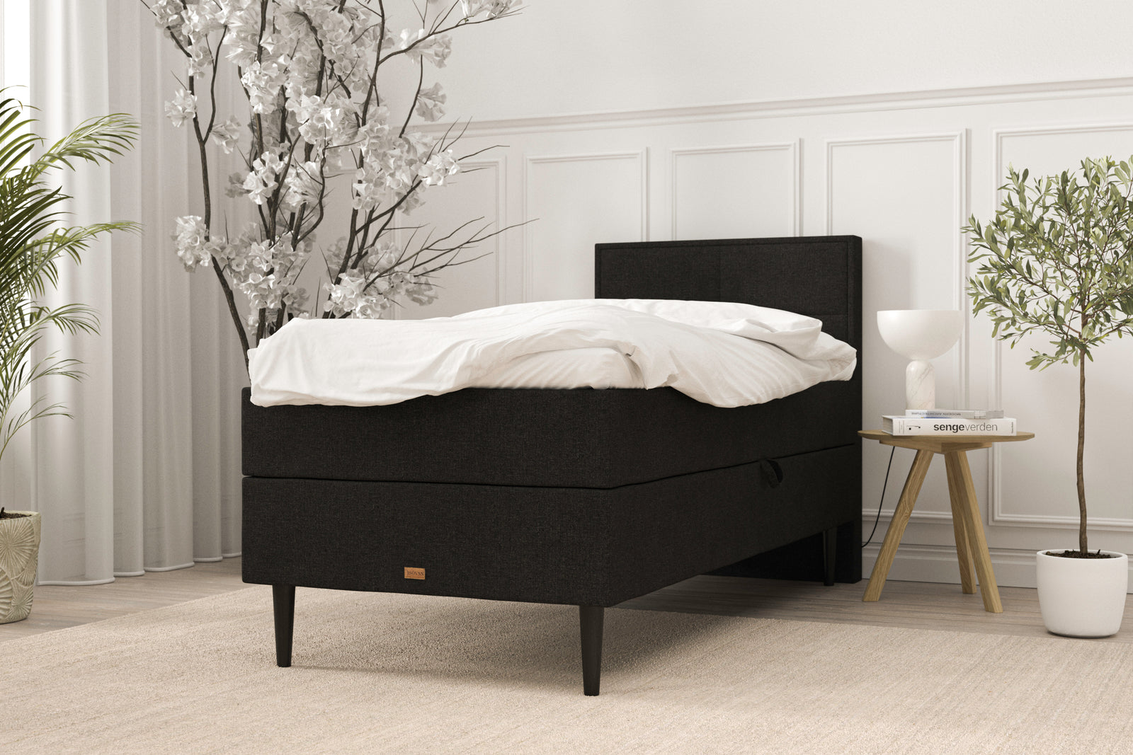 SÖVNN Nora Boxseng Med Opbevaring - 80x200 - Sort