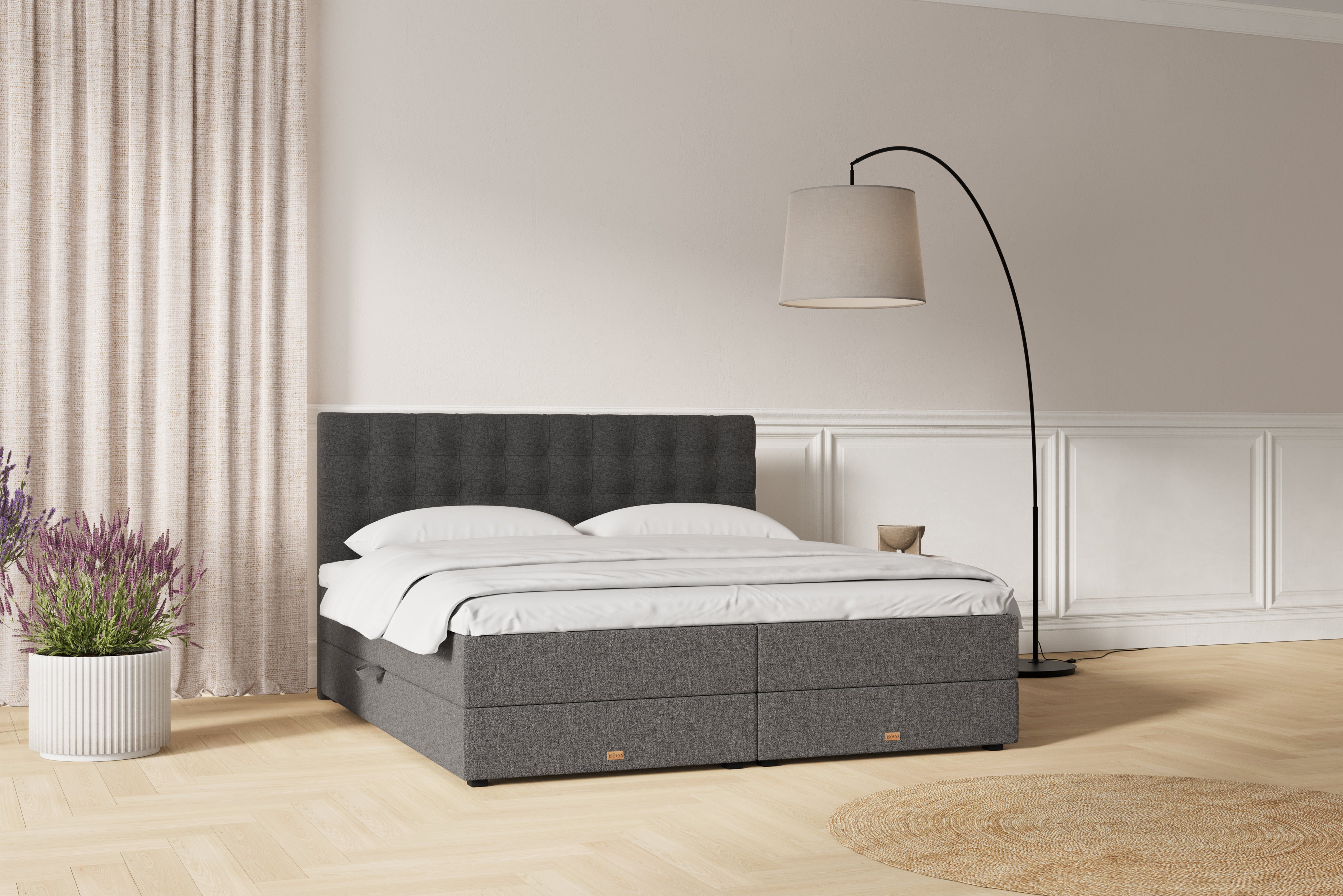 SÖVNN Xtra Boxseng Med Opbevaring - 180x200 - Grå