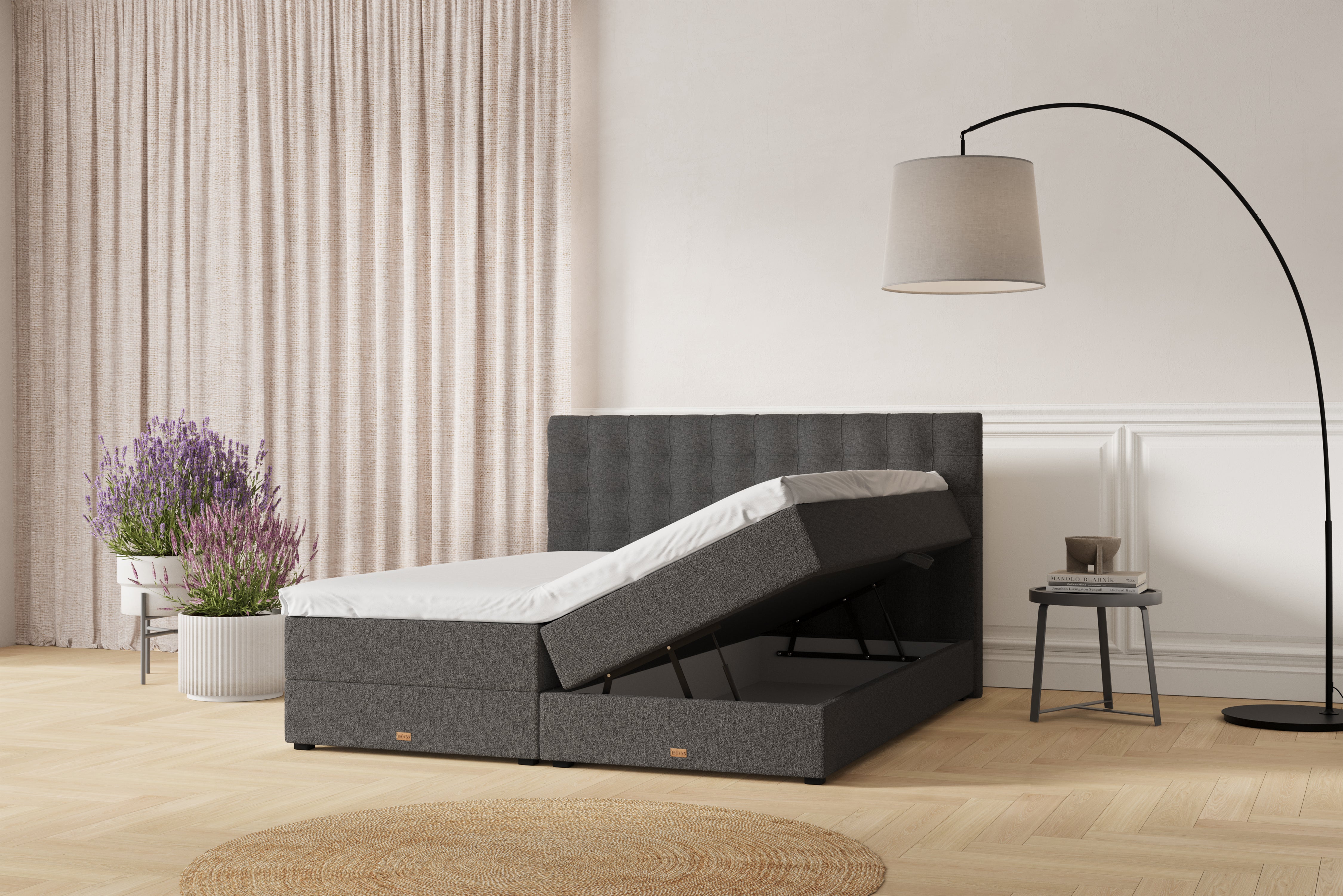 SÖVNN Xtra Boxseng Med Opbevaring - 180x200 - Grå