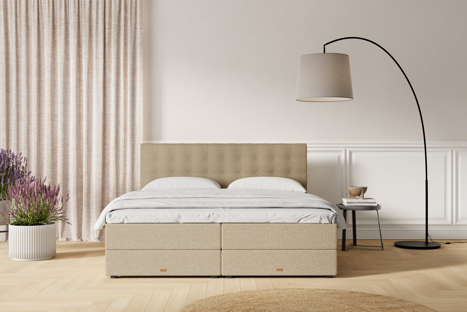 SÖVNN Xtra Boxseng Med Opbevaring - 210x210 - Sand
