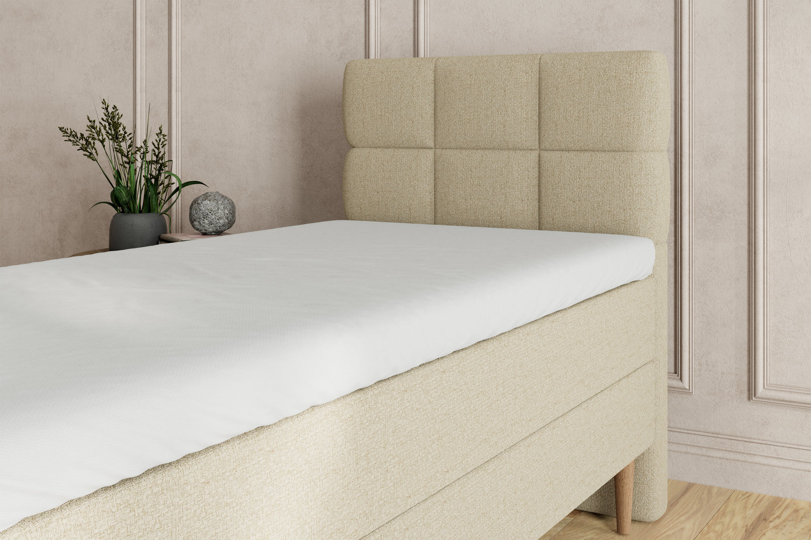 SÖVNN Zara Boxseng Med Opbevaring - 80x200 - Lys beige