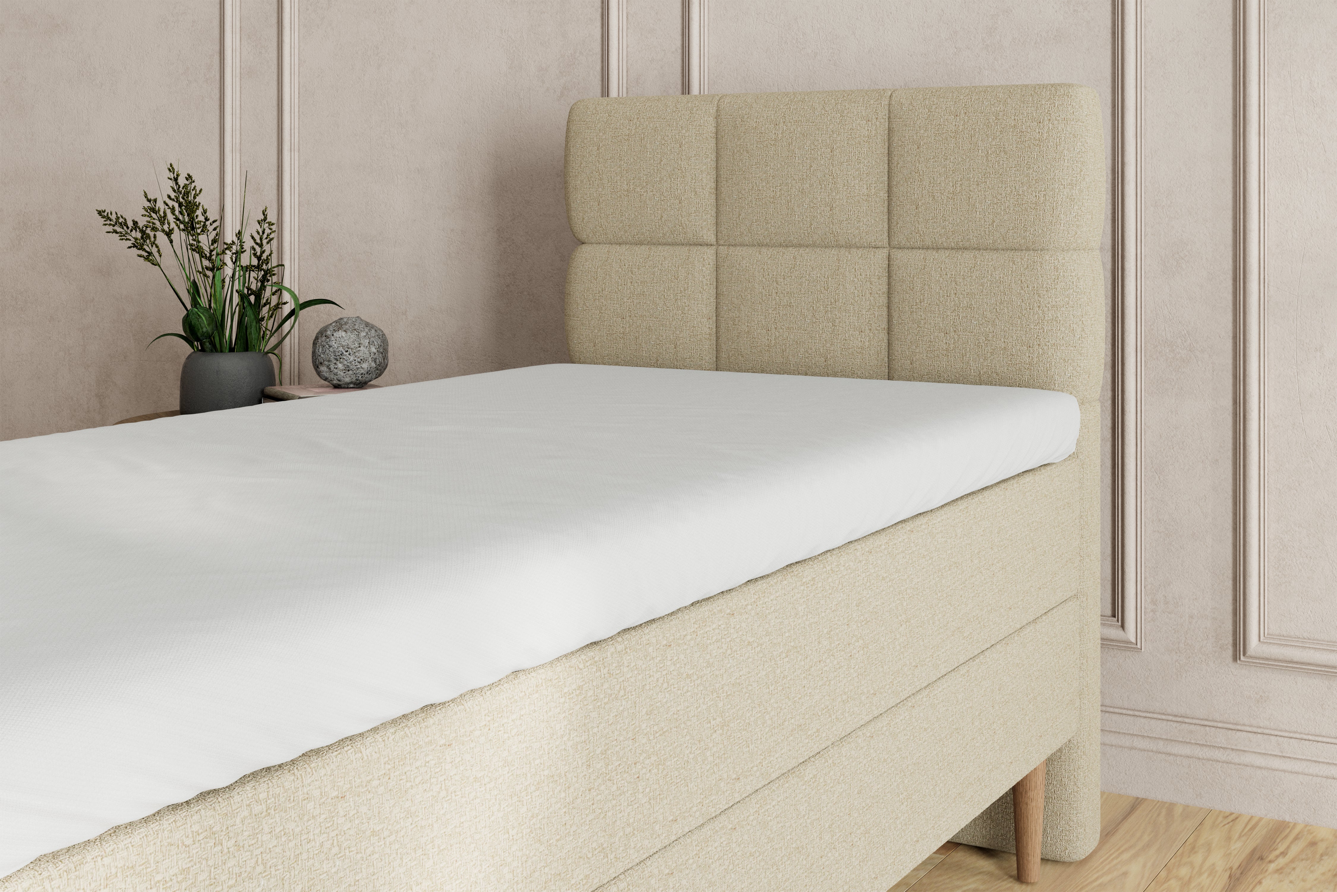 SÖVNN Zara Boxseng Med Opbevaring - 90x200 - Lys beige