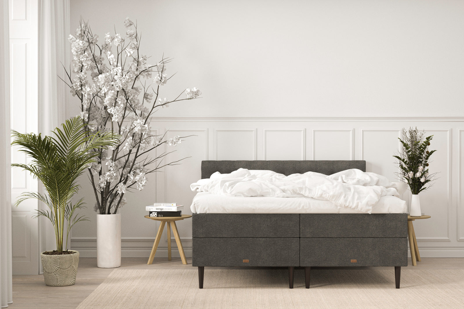 SÖVNN Alma Boxseng Med Opbevaring - 210x210 - Grå