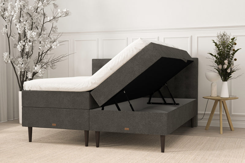 SÖVNN Klara Boxseng Med Opbevaring - 180x200 - Grå