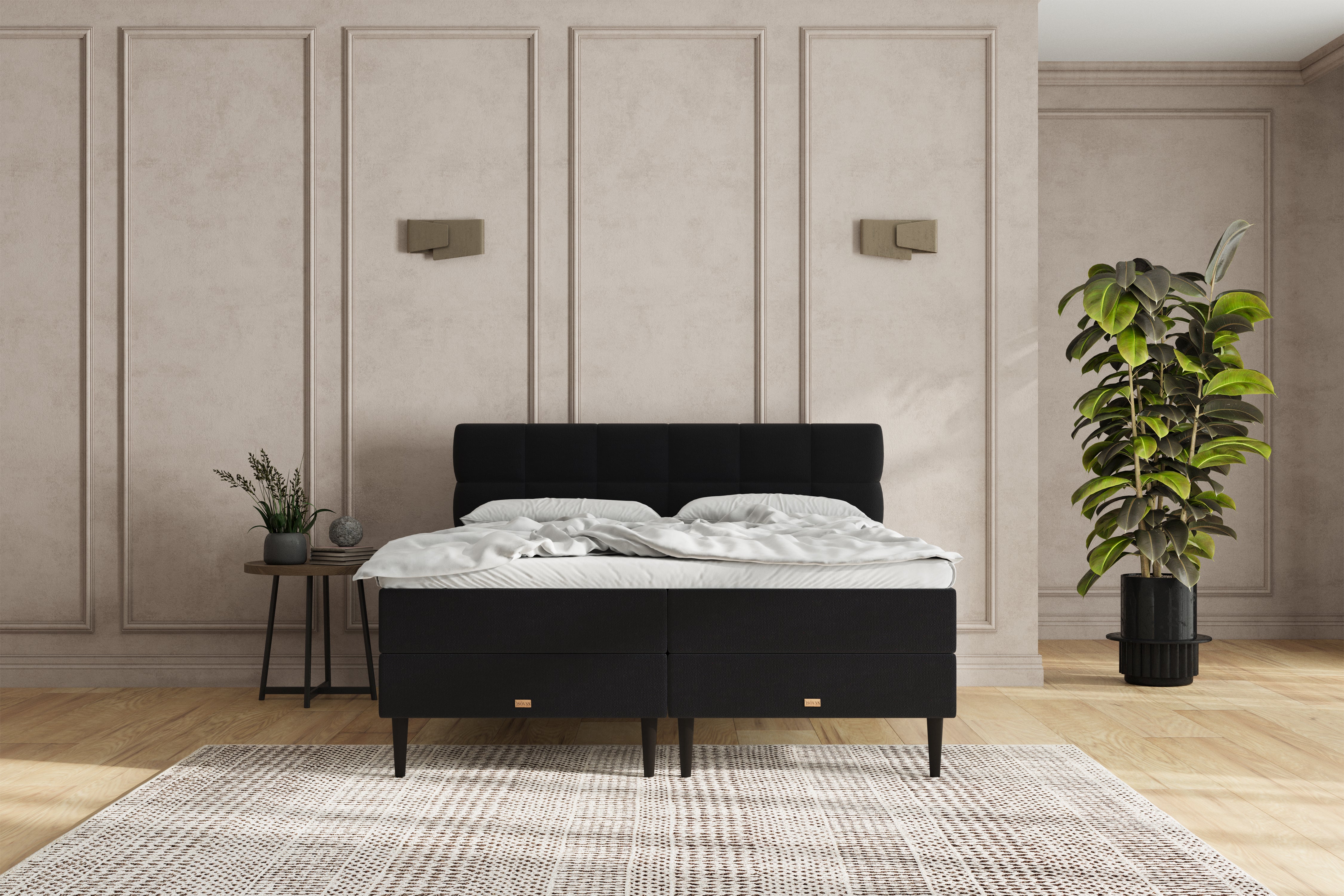 SÖVNN Zara Boxseng Med Opbevaring - 140x200 - Sort