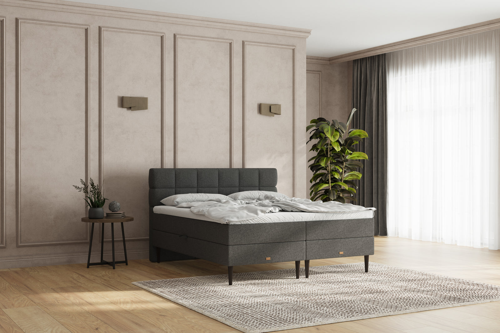 SÖVNN Zara Boxseng Med Opbevaring - 180x210 - Grå