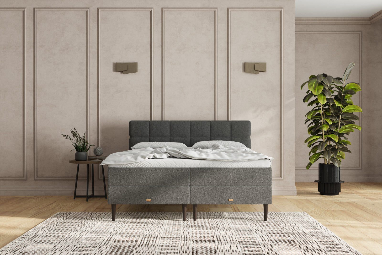 SÖVNN Zara Boxseng Med Opbevaring - 180x210 - Grå